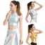 Áo Bralette KANGN, Trang phục không tay sáng bóng, Phụ nữ giả da gợi cảm Slim Short Crop Top Hộp đêm