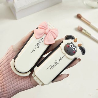 Lược gấp gọn đầu ,Hình cừu hoặc nơ kèm gương tiện lợi 2in1