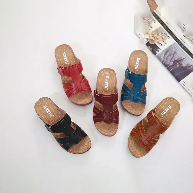 Sandal Hở Ngón Đế Xuồng Bằng Da Cao Cấp Phong Cách Cổ Điển Thời Trang Mùa Hè 2021 Dành Cho Bạn Nữ