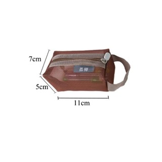 Túi đựng mỹ phẩm lưới vuông MEGOCE, Ví đựng tiền xu có dây kéo Mini nhẹ thoáng khí, Túi giặt Mini dung tích lớn Văn phòng phẩm