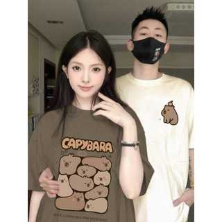 HIIXIIVI Thương Hiệu Mới 100% Cotton Unisex Áo Thun Nữ Tay Ngắn Nam Nữ Baggy Cổ Tròn Rời In Độc Đáo Cặp Đôi Tee