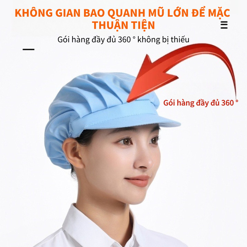 Nón Mũ Lưới Chùm Đầu Đầu Bếp,Y Sĩ, Hộ Lý, Bác Sĩ, Y Tá, Công Nhân Chống Bụi,Chống Mùi Gọn Gàng,Thoáng Mát