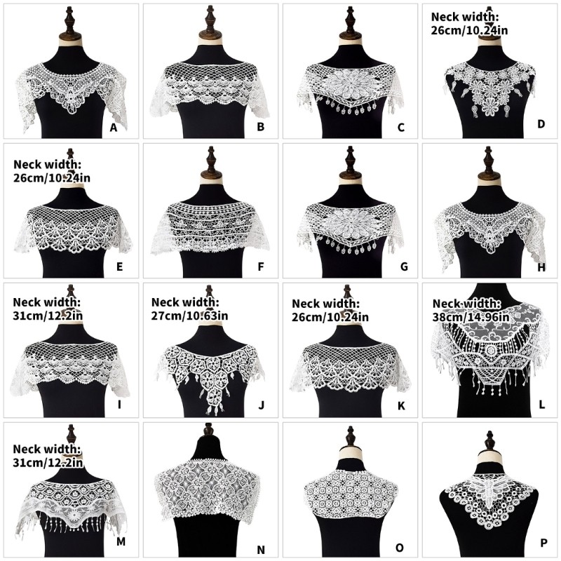 Dasbsug Khăn Ren Polyester Với Thiết Kế Hoa Thoáng Khí Giả Cổ Áo Choker Nửa Áo Sơ Mi Cổ Cho Thanh Lịch