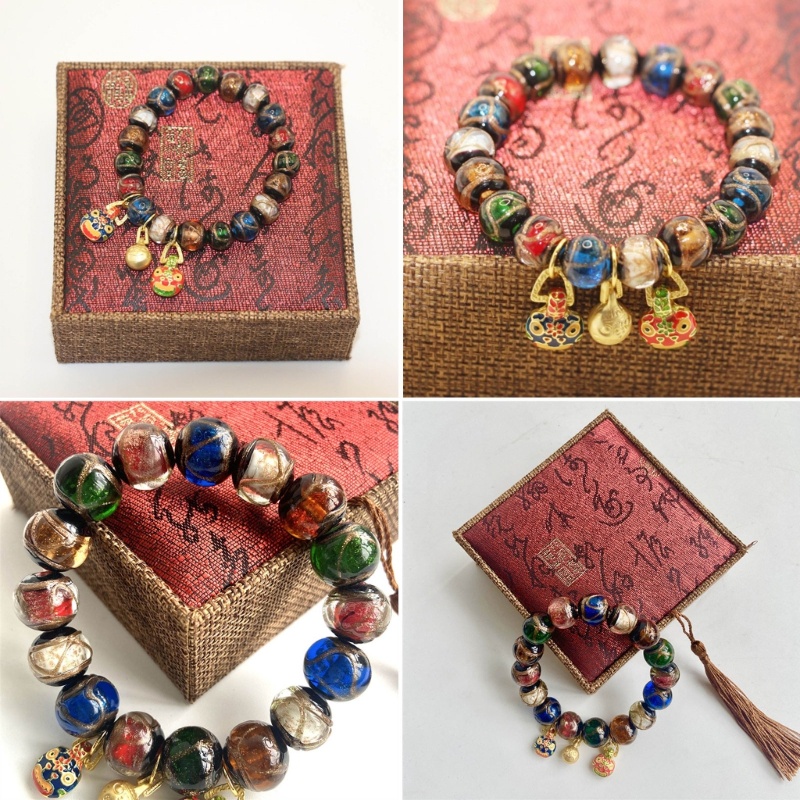 Vòng tay hạt vintage thời trang, chất liệu glaze cổ điển