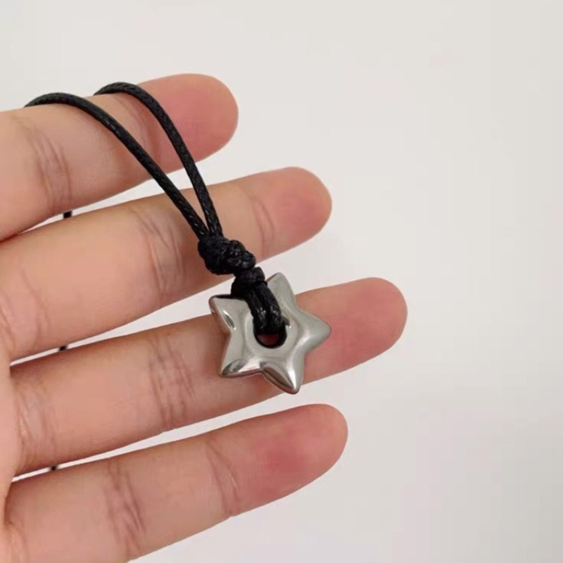 Fine Gothic Ngôi Sao Rỗng Mặt Dây Chuyền Vòng Cổ Da Vintage Dây Thời Trang Nữ Trang Sức