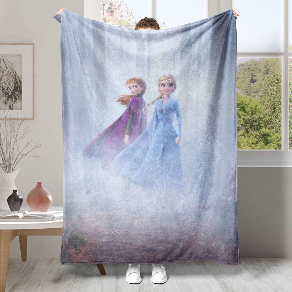 Chăn flannel Điều Hòa Không Khí In Hình anna & elsa Một Mặt Làm Quà Tặng Tốt Nhất Cho Người Lớn Tuổi