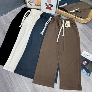 Quần thun dài Nhỏ Clothing bigsize nữ ống rộng phối dây cột trắng bản lưng chun co giãn thoải mái xinh xắn dễ phối Q14