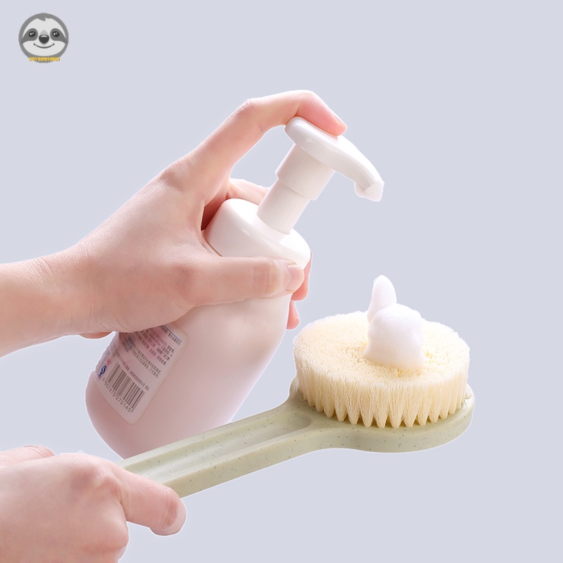 Bàn chải tắm lưng tay cầm dài Muji Nhật Bản, tẩy tế bào chết, massage, lông mềm