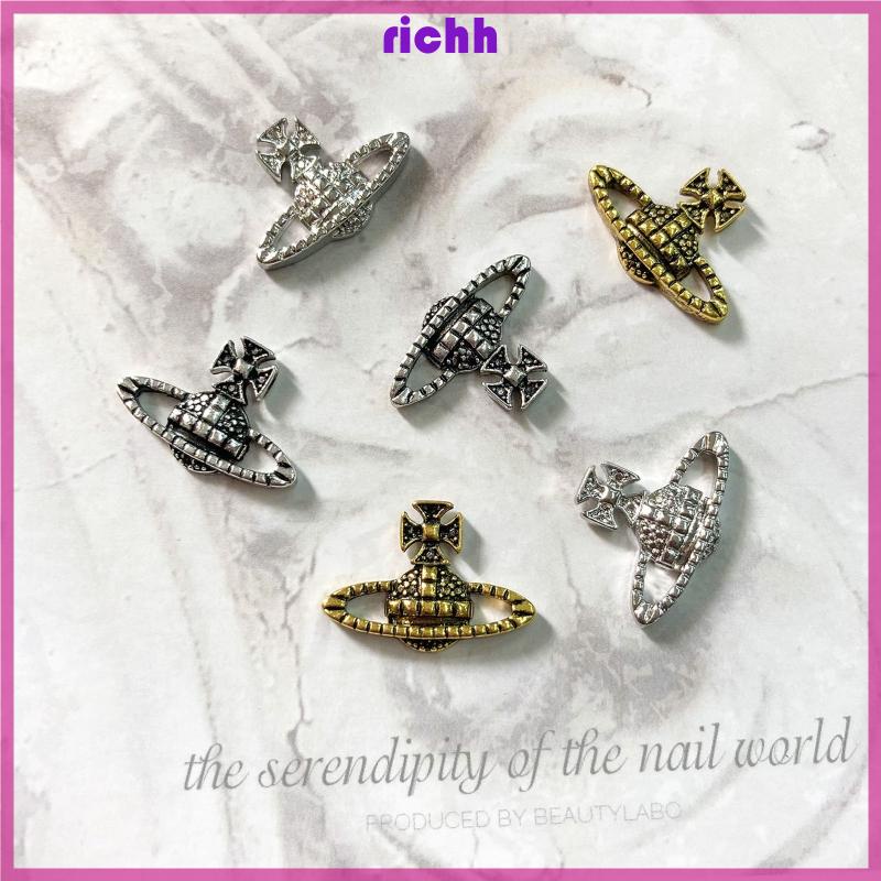 ⚝⚝Richh Set 10 Phụ Kiện Trang Trí Móng Tay Nghệ Thuật Hình Thánh Giá Phong Cách Gothic Charms