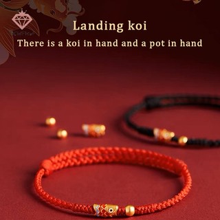 [PCWFKef] Vòng tay may mắn cá Koi tay thời trang Vòng tay dệt tay dành cho nữ Những người bạn thân nhất Người yêu Kích thước Vòng tay có thể điều chỉnh Quà tặng Mới