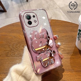 ốp lưng xiaomi 11 lite 11t 11t pro 11 Ốp Điện Thoại Silicon Mềm Mạ Điện Họa Tiết Thỏ Lấp Lánh Chống Rơi Cho xiaomi 11 lite 11t 11t pro 11
