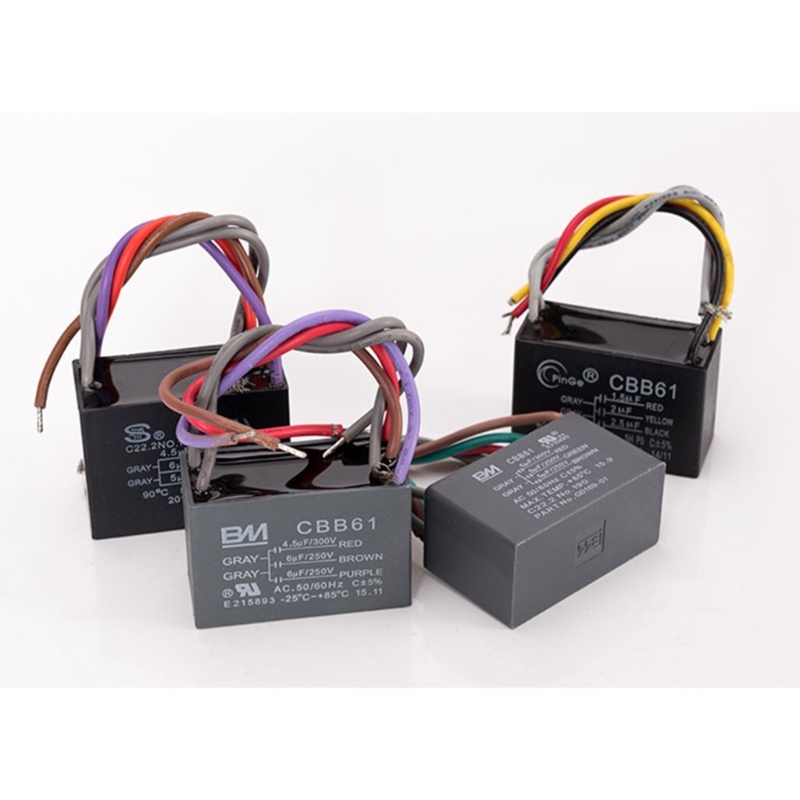 Tụ điện khởi động mặt trăng CBB61 Quạt điều hòa tụ 250V 50 60Hz 4 5 + 6 + 5UF