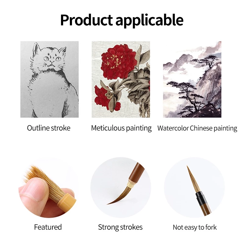 Angel Mark 2024 Mới 6 / 9 / 12 / 16 Chiếc Tóc Sói Trung Quốc Bàn Chải Thư Pháp Tranh Thực Hành Viết