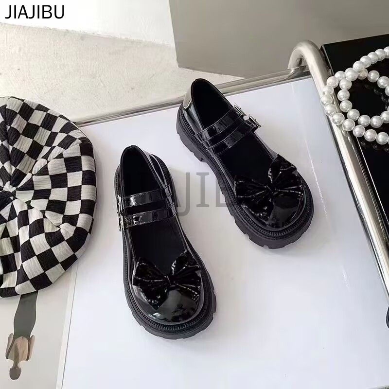 Size 35-46 Giày Nữ Cỡ Lớn Giày Lolita Đồng Phục JK Nhật Bản 45 Korean Fashion Round Toe Platform Mary Jane Shoes 44 Giày Da Cosplay Phong Cách Đại Học 43 Black Doll Shoes 42 Giày Công Chúa Nơ Xinh Xắn Giày Mũi To Chống Trượt Kiểu Pháp Giày Đi Học Màu Đen