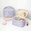 FAVORITEGOODS Túi đựng đồ trang điểm bằng vải Cotton, Hộp đựng mỹ phẩm thẩm mỹ dày chống sốc, Túi đựng đồ vệ sinh chống thấm nước dung tích lớn di động