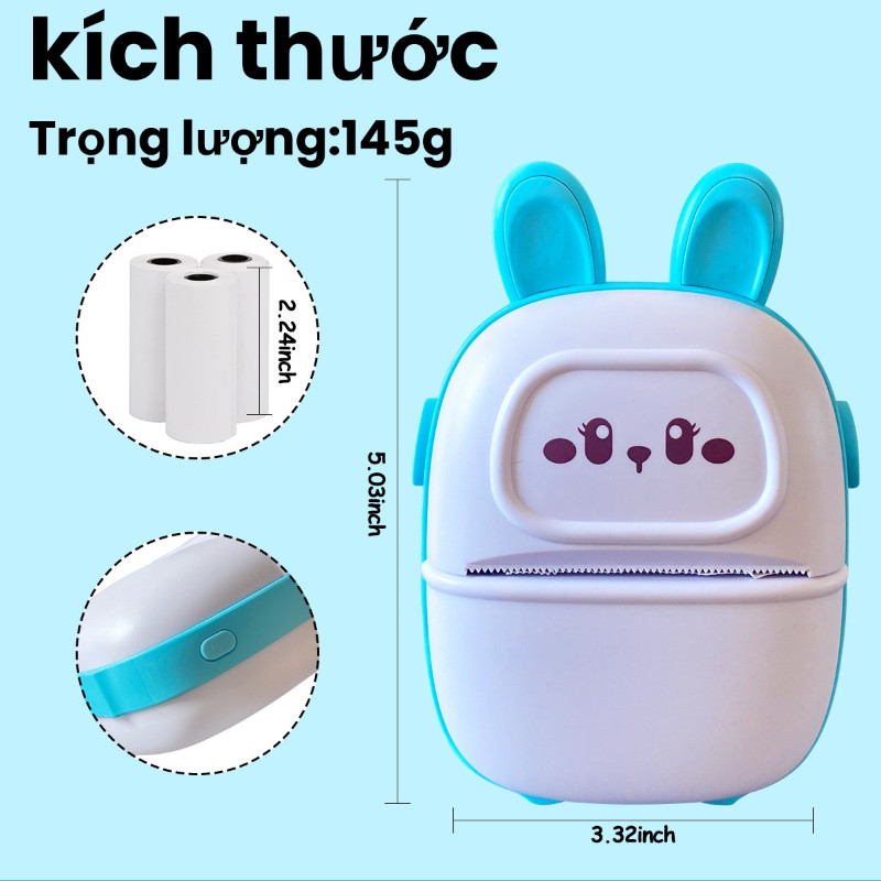 Máy in nhãn nhiệt cầm tay Mini,Máy in bỏ túi Bluetooth không dây,Android IOS Điện thoại Máy in ảnh Máy tạo nhãn