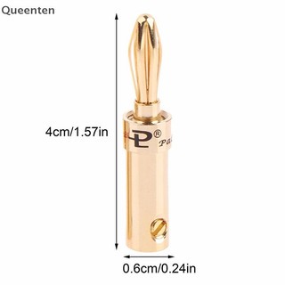 Queenten 2 Chiếc Đồng Đeo Chéo Chuối Loa Cắm Kết Nối Bộ Chuyển Đổi Âm Thanh Chuối Kết Nối Cho Loa Dây Khuếch Đại QT