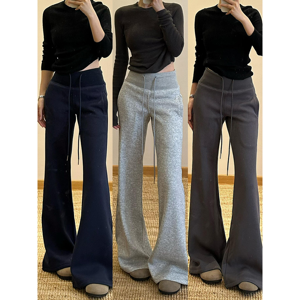 Kii Wii Mùa Xuân Mới Màu Trơn Nữ Rời Dây Rút Quần Micro loe 250121