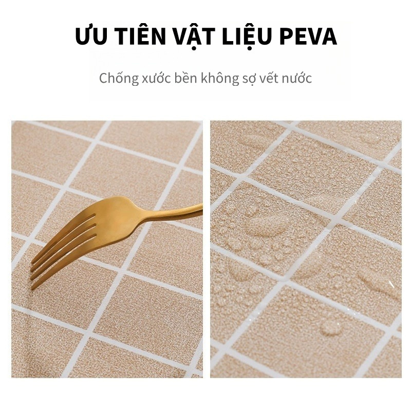 Khăn Trải Bàn Caro Peva Phong Cách–Chống Nước, Chống Dầu, Chống Bụi Bẩn,Thảm Trải Bàn Gia Đình