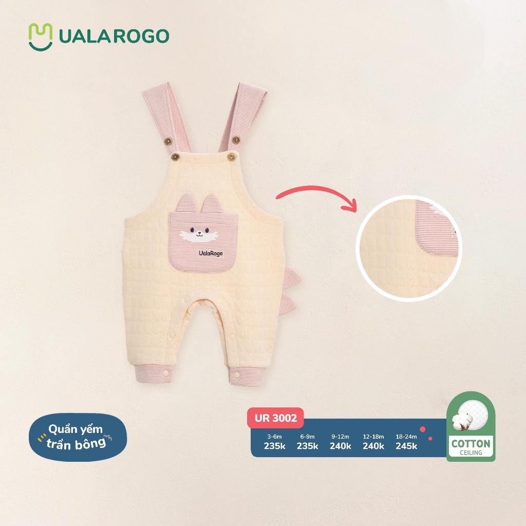(6-12kg)Yếm Trần Bông Dễ Thuơng Uala Rogo Cho Bé UR3002