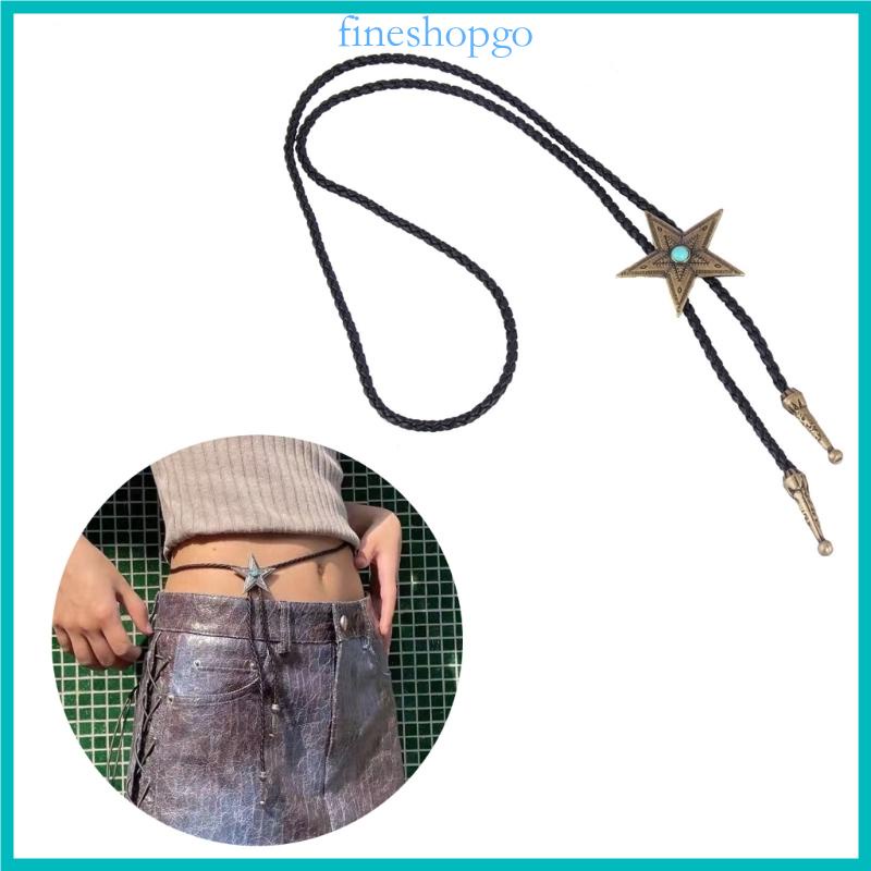 Vòng Cổ choker Dây Da Bện Mặt Ngôi Sao Phong Cách boho Cổ Điển Có Khóa Điều Chỉnh Được