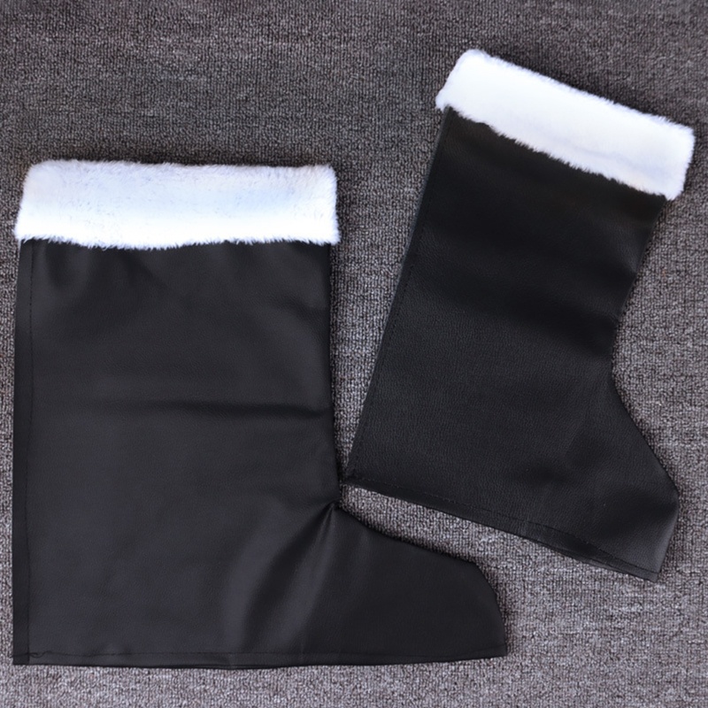 Christmas Santa Boot Covers PU Santa Boots Christmas Footwear for Kids Adults