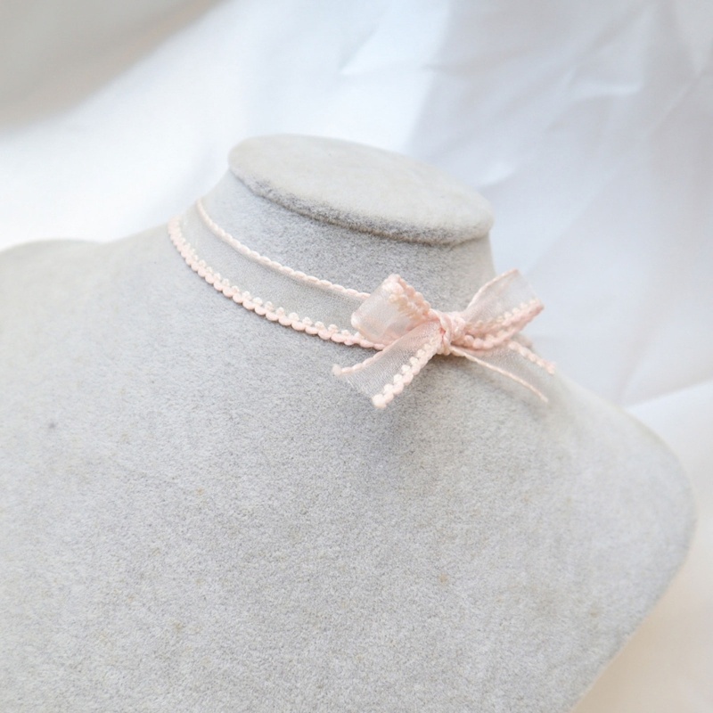 Vòng Cổ choker Dây Nhung Phối Ren Hoa Và Bướm Thời Trang