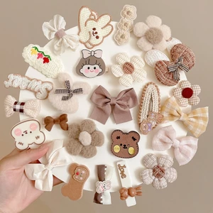 Set 10 Kẹp Tóc Nơ Kẹp Tóc Cho Bé Màu Cà Phê Sữa Gấu Thỏ Dễ Thương Phong Cách Hàn Quốc Cho Bé Gái