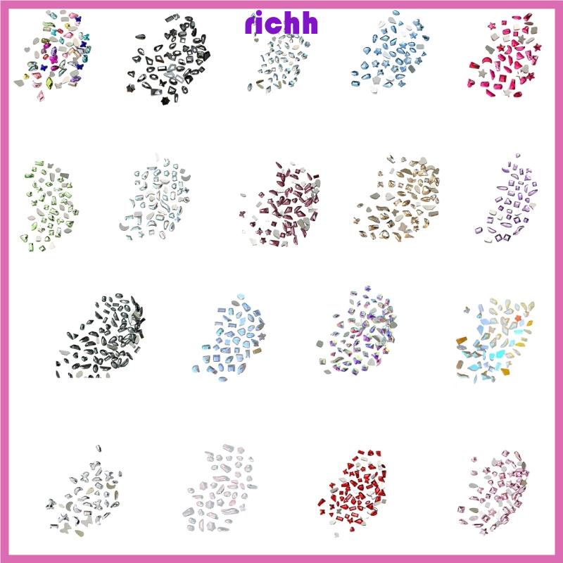⚝⚝Richh Set 100 Hạt Pha Lê 3d mini Đính Móng Nghệ Thuật charms