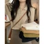 SUXI Áo sweater Dệt Kim Tay Dài Cổ polo Phối Nút Thời Trang Mùa Thu Cho Nữ