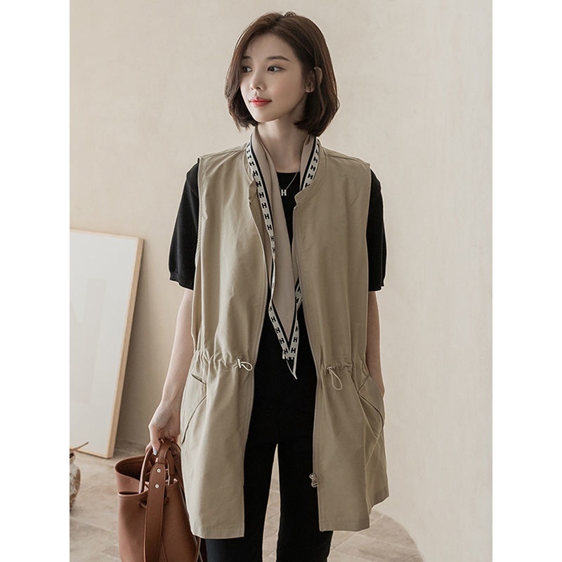 Plus Size Áo Vest Nữ Thường Ngày Mới Dây Rút Phối Ren Đa Năng Và Phong Cách Rời