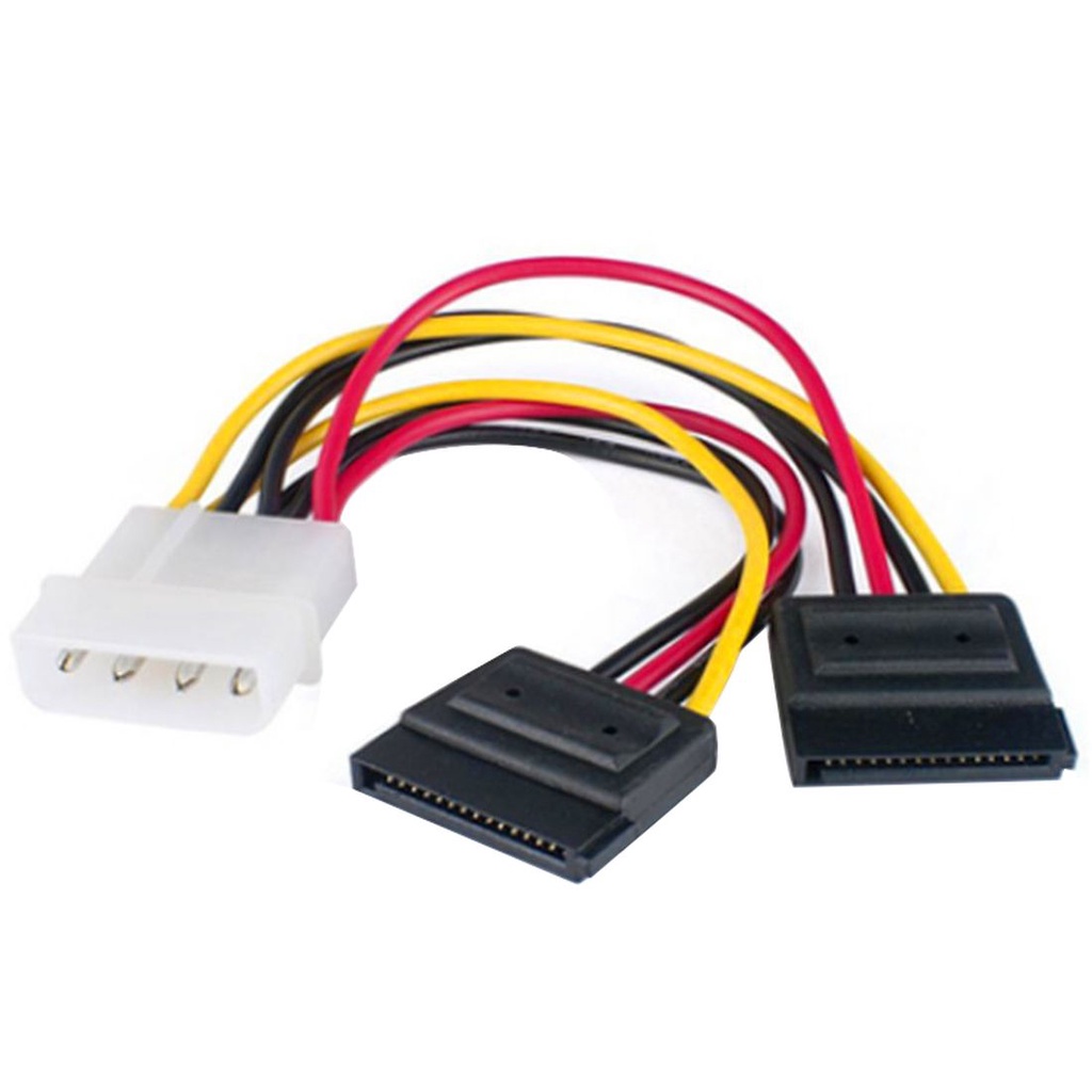 Jmt Dây Cáp Mở Rộng 15pin sata male Sang dual 15 pin female / Big 4p Sang 2x sata Cho Ổ Cứng hdd