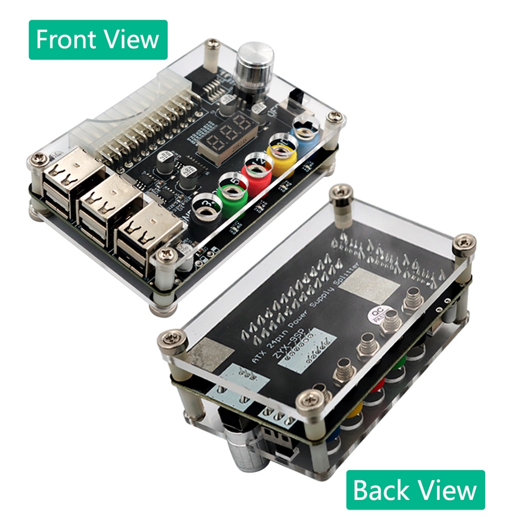 Jmt Bảng Mạch Cung Cấp Nguồn atx 24pin Với 6 Cổng usb 2.0 Hỗ Trợ qc 2.0 / qc 3.0