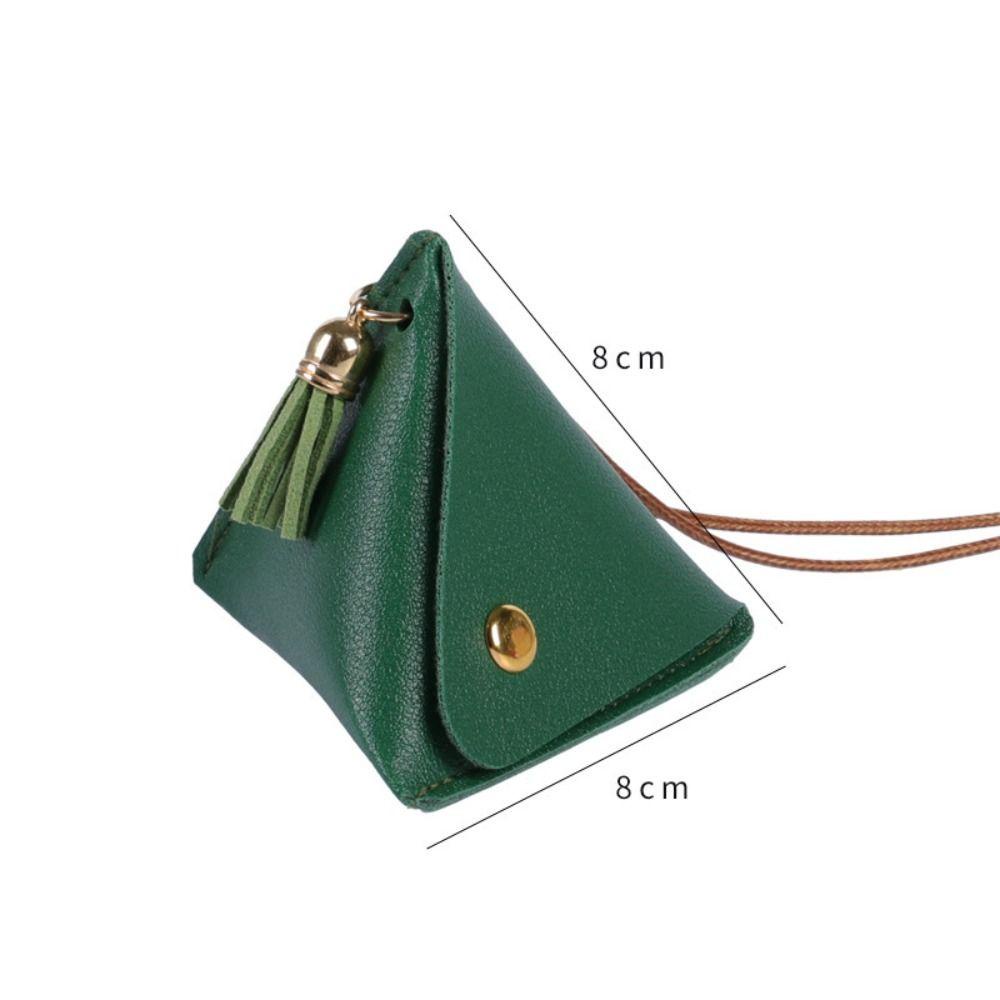 Ví đựng tiền xu bằng da HOBBYIN, Túi đựng tiền xu thay đổi hình tam giác, Thẻ kiểm soát truy cập di động Ví màu trơn