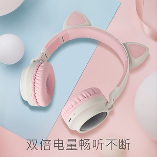 Tai Nghe bluetooth Không Dây Dạ Quang Hình Tai Mèo Có Thể Gập Lại Được Dành Cho Điện Thoại Di Động [Lff1103]