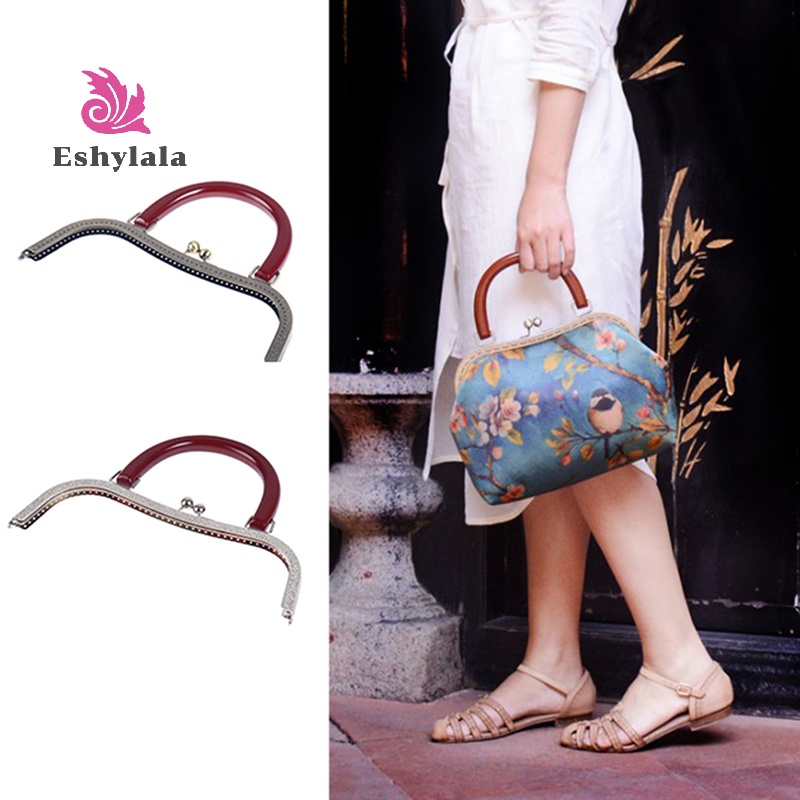 Khung Kim Loại Gỗ 27cm Kiss Clasp Cho Tay Cầm Túi Ví Phụ Kiện DIY Handmade [MỚI]