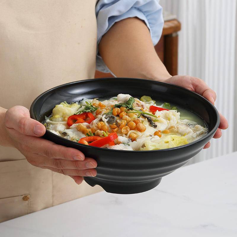 Bát Ăn Mì / salad Bằng Nhựa Lúa Mì Màu Đen Phong Cách Nhật Bản
