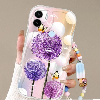 YBD với Vòng Tay Kem Ốp Lưng Điện Thoại Xiaomi Redmi A1 Plus A1 + A2 PLus A2 + 4G 2022 POCO C50 Nhỏ Tươi In Hoa Bồ Công Anh Bảo Vệ Toàn Bộ Ống Kính