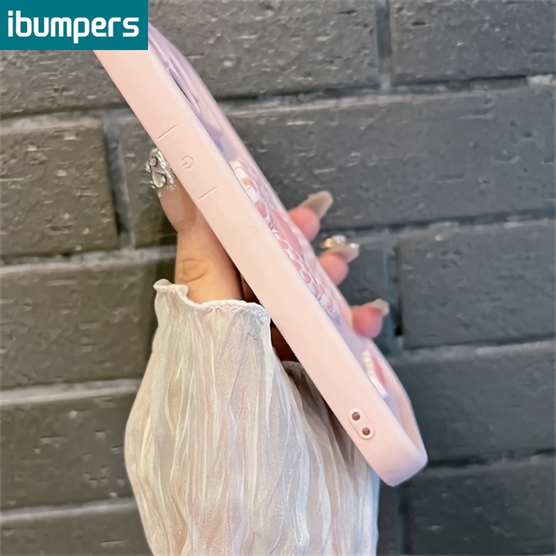 ibumpers Ốp iPhone 3D Hồng Đen Hoa Ốp Điện Thoại Silicon Mềm Cho Iphone 16 15 14 13 12 11 Pro Max X Xr Xs Max IP 7 8 Plus