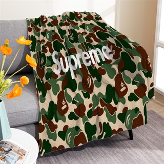 Tắm Ape Flannel Chăn BAPE Sofa Chăn Quà Tặng Thiết Thực Cho Gia Đình Một Mặt In Flannel Chăn Điều Hòa Không Khí Chăn Văn Phòng Ngủ Chăn
