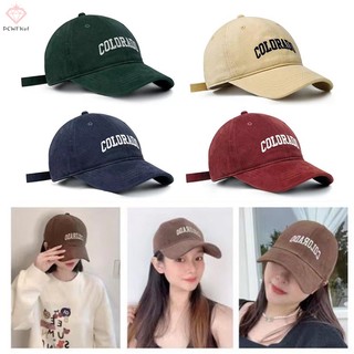 [PCWKKef] Mũ bóng chày Cotton mềm thêu chữ trơn cho nam nữ Hip Hop có thể điều chỉnh Snapback thông thường Mũ che nắng ngoài trời mới