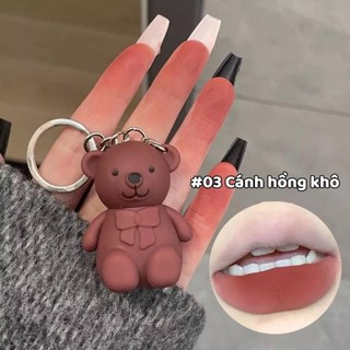 (Hàng mới về) Son Kem Little Bear ART VALUE Móc Khóa Gấu Xinh Xắn Hot Trend Bền Màu, Lâu Trôi - Nội Địa Trung