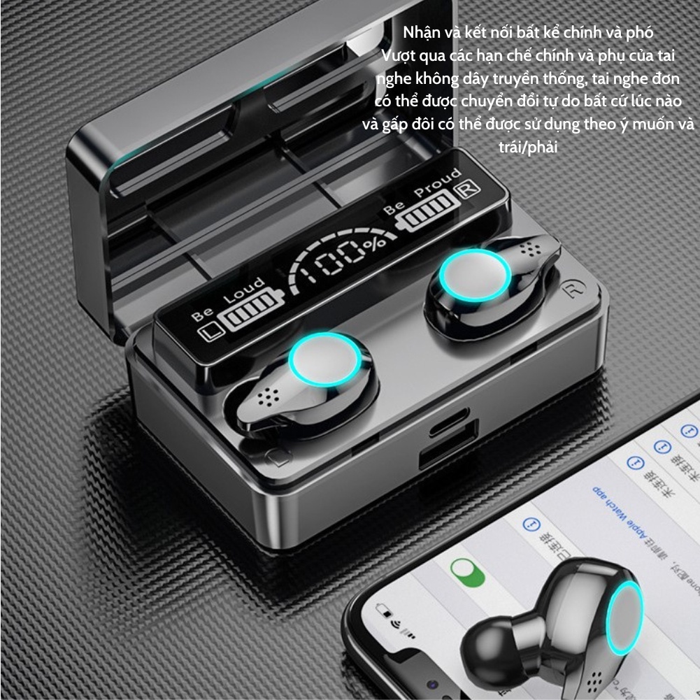 Tai Nghe Bluetooth Deiog X3C Âm Thanh Chuyên Nghiệp Cảm Ứng Vân Tay Cộng Nghệ IPX7 Gaming