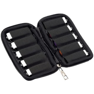 Túi xách LEAFYHOME, Ổ đĩa Flash USB 6 khe 10 khe Túi lưu trữ, Bộ sắp xếp đĩa USB di động bằng vải Polyester màu đen để làm việc