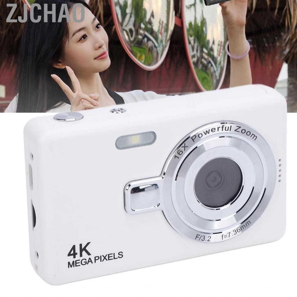 Zjchao Máy ảnh kỹ thuật số Fockety 50MP 2.4in 4K HD Màn hình 1080p 180 ° Flip Video 16x Zoom Anti Shake USB Kids Camcorder Di động Mini cho sinh viên Quà tặng thanh thiếu niên
