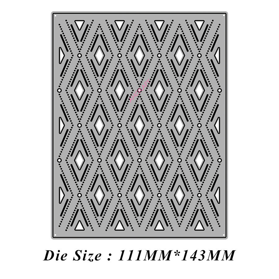 Họa Tiết Kim Cương Nền Sổ Lưu Niệm Kim Loại Thép Carbon Khắc Khuôn DIY Cắt Dập Nổi Mẫu 7130