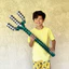 Đồ chơi bơm hơi, kiếm cướp biển pixel, dao bơm hơi cho trẻ em, đồ chơi gạch khảm, búa kiếm, rìu, quà tặng Halloween Giáng sinh, đạo cụ