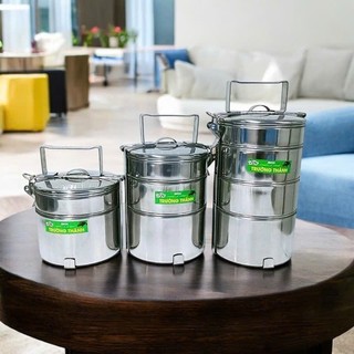 Cà men inox 3, 4 ngăn Cà Mên Inox cặp lồng giữ nhiệt hộp đựng cơm tiện lợi mang đi làm - Trường An VN