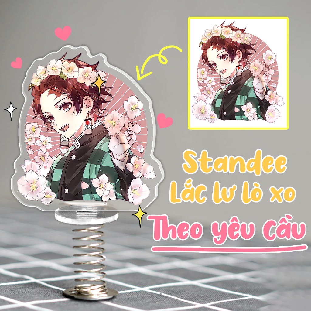 Standee lò xo lắc lư đáng yêu trong suốt đế dính trang trí in theo yêu cầu chibi