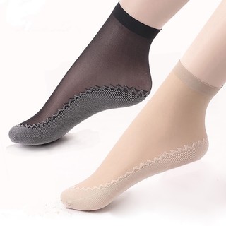 5 Đôi / Bộ Nữ Vớ Lụa Nhung Nữ Vớ Mắt Cá Chân Mùa Hè Mỏng Pha Lê Lụa Trong Suốt Không Trượt Sheer Vớ Đàn Hồi Ngắn